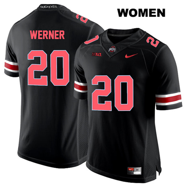 Ohio State Buckeyes Women's Pete Werner #20 Red Number Black Authentic Nike College NCAA Stitched Football Jersey RB19C86ND